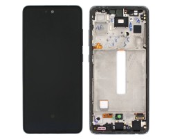Kijelző Samsung Galaxy A52s 5G (SM-A528) előlap + LCD kijelző + érintőpanel komplett kerettel fekete GH82-26861A / GH82-26863A